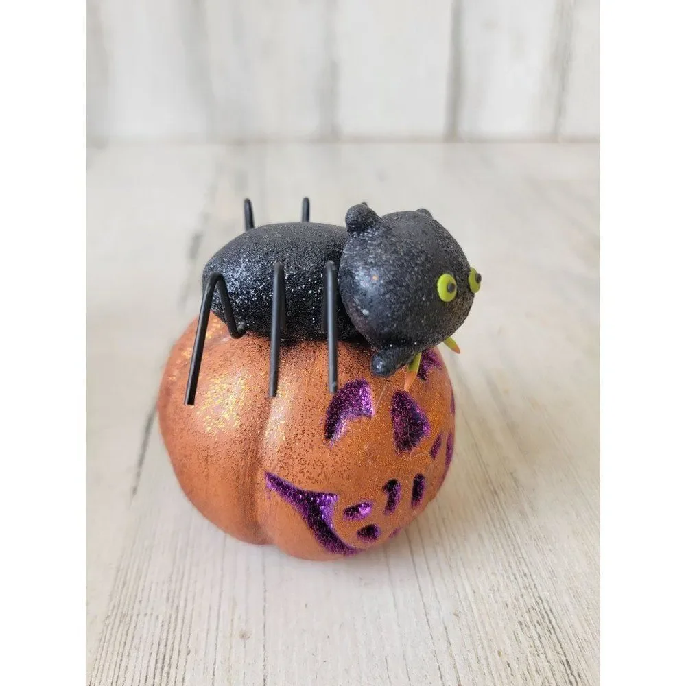 Halloween glitter spider boo pumpkin‎ fang figure decor